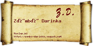 Zámbó Darinka névjegykártya